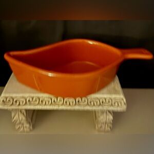 Chantal Handcrafted Ceramic, Pepper Shape Cooking Serving Dish. Burnt Orange.